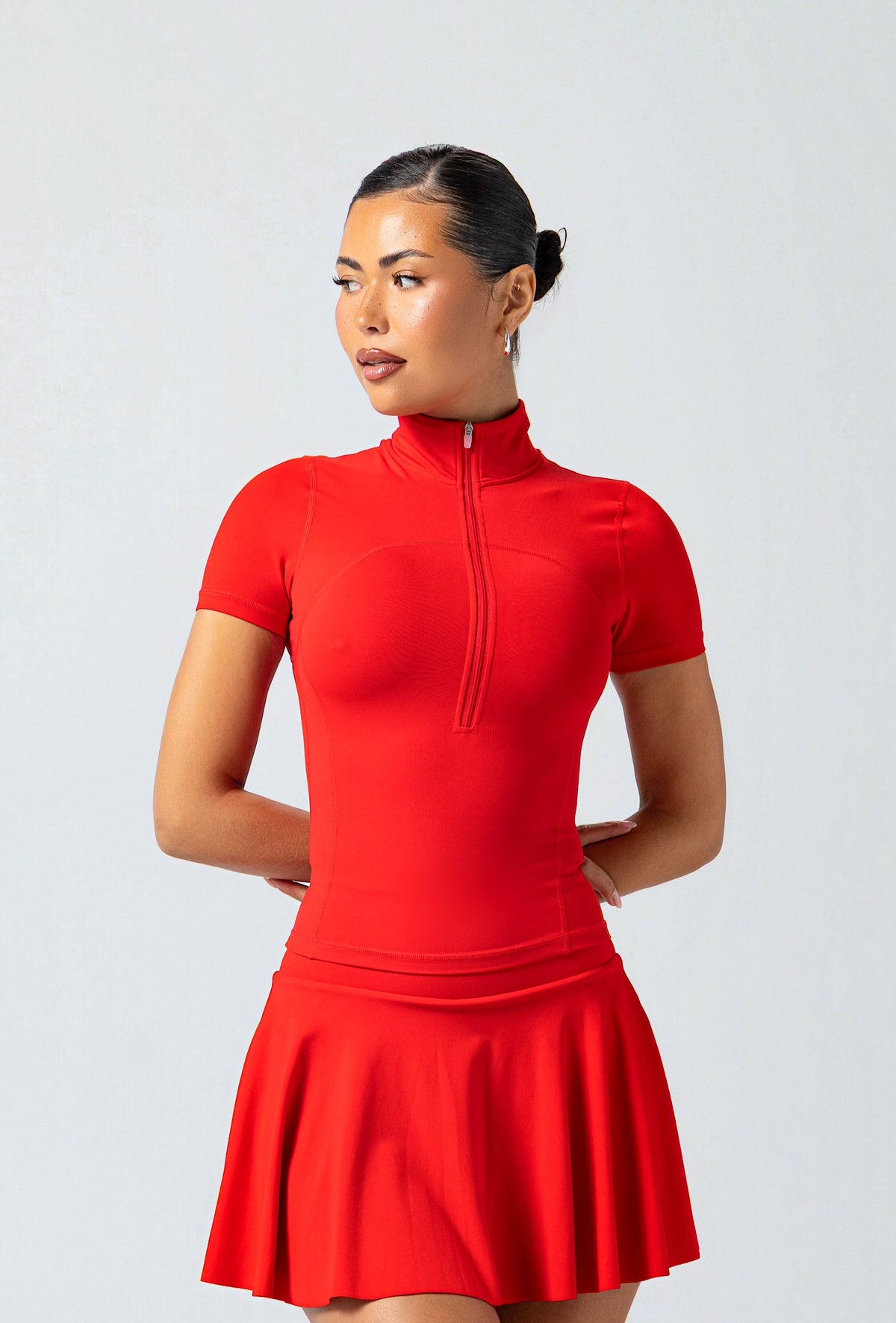 Contour Half Zip Short Sleeve - Maraschino